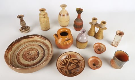 A Collection of Modernist Pottery Table Items