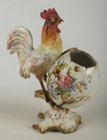 Tin Glazed Earthenware Figure of a Rooster