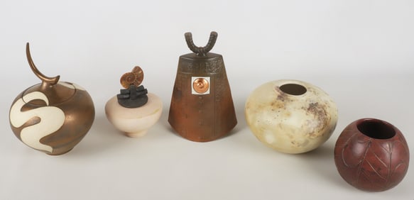 (5) Studio Pottery Artist Made Vessels