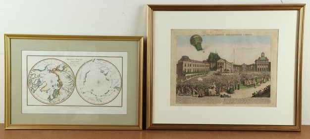 (2) Engravings "Experience Aerostatique"