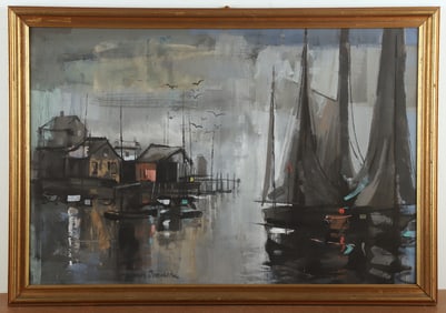 Joseph Domareki Abstract Marine Painting