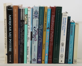 A Collection of Books related to Art Pottery, Antiques, Etc.