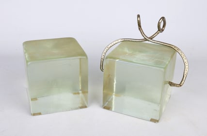 Curtis Jere Style Ice Block Bookends
