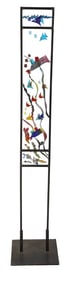 Art Glass & Lucite Sea-Life Themed Sculpture in Stand