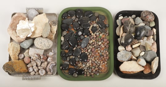 A Collection of Geode Portions, Rocks and Stones