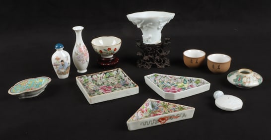 A Collection of Miniature Asian Porcelain & Pottery
