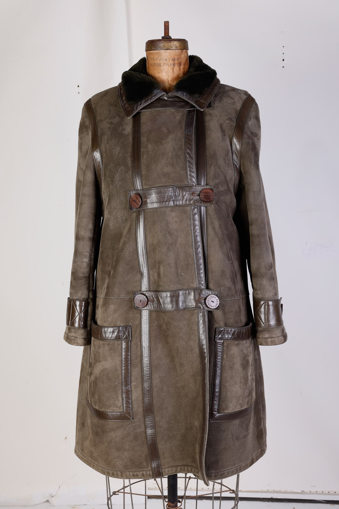Vintage Yves Saint Laurent Ladies Shearling Coat (1 of 3)