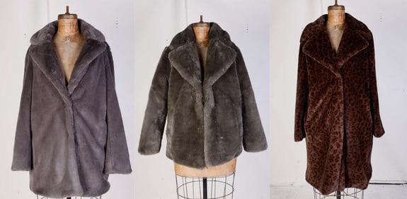 (3) Faux Fur Contemporary Jackets