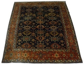 10'1" x 13'11" Modern Oriental Rug Copy Of A Heriz