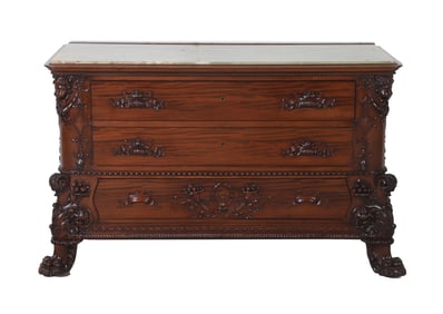 G Vollmer & Son Figural Carved Chest