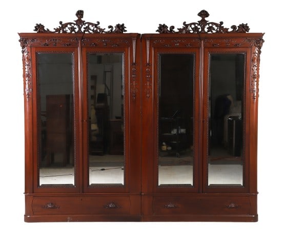 G Vollmer & Son Pair Renaissance Revival Armoires (1 of 6)