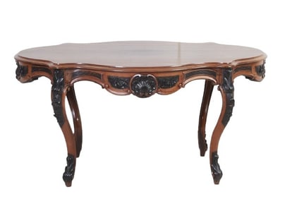 French Victorian Walnut Center Table