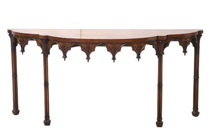Arthur Brett mahogany Gothic console