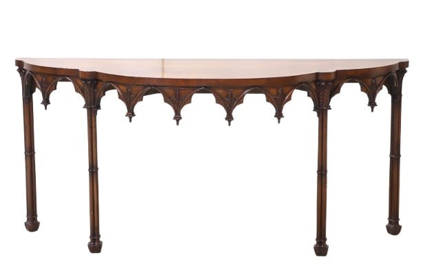 Arthur Brett mahogany Gothic console (1 of 8)