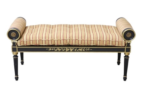 Regency style caned bench