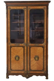 French Louis XIV style Marquetry bookcase