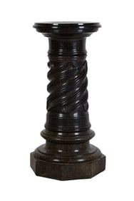 Victorian green granite pedestal