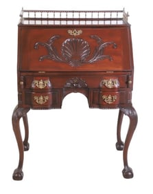 Chippendale style mahogany secretary desk
