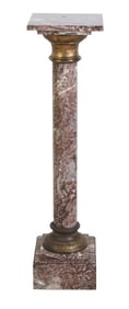 Marble and bronze pillar pedestal