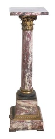 Ornate marble and bronze pillar pedestal