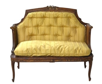French style caned settee