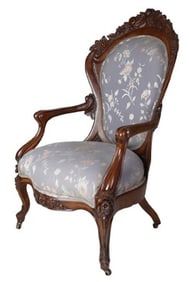 Belter carved open armchair