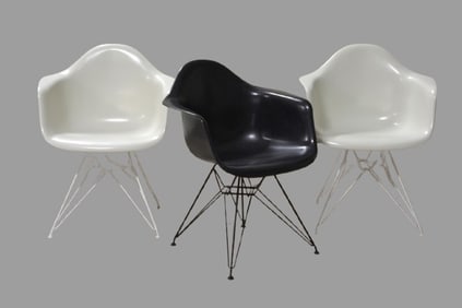 Lot of (3) Herman Miller Eames molded chairs
