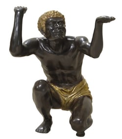 Bronze Blackamoor Kneeling Statuary
