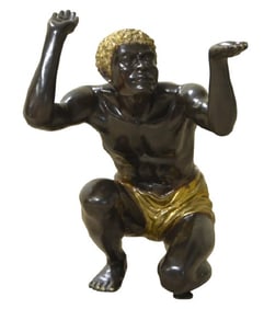 Bronze Blackamoor Kneeling Statuary