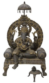 Bronze Mangalkari Ganesha Sculpture