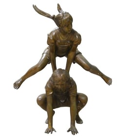 Large Bronze Sculpture "Leap Frog"