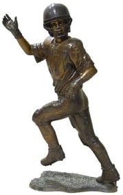 Large Bronze Sculpture of a Football Player