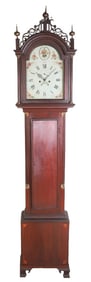 Massachusetts inlaid tall case clock