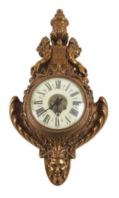 19th C Gilt Bronze French Wall Clock