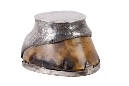Sterling Covered Presentation Horse Hoof Inkwell