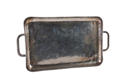 Peruvian Silver Double Handled Serving Tray