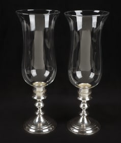 Gorham Sterling Candlesticks with Hurricane