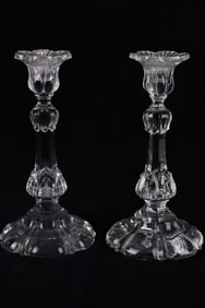 Baccarat Crystal Flambeau Candlestick Pair