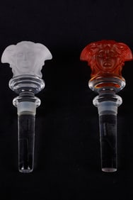 (2) Rosenthal Versace Crystal Bottle Stoppers
