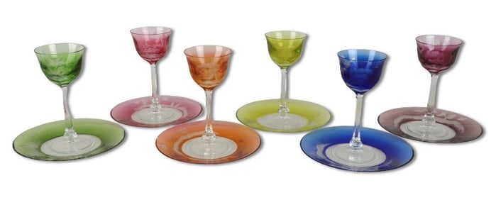 Moser Cut to Clear Crystal Hocks and Plates