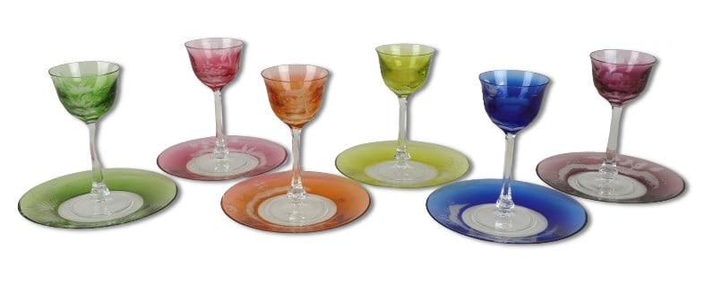 Moser Cut to Clear Crystal Hocks and Plates (1 of 20)