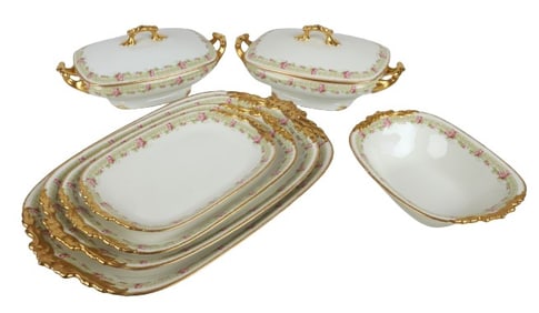 (7) Jean Pouyat Limoges Trays and Casseroles