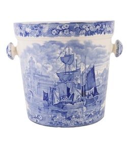 Wedgwood Ferrara Blue Decorated Covered Bucket