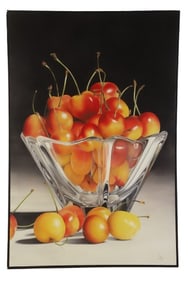 Michel Pellus Painting "Bowl of Cherries"