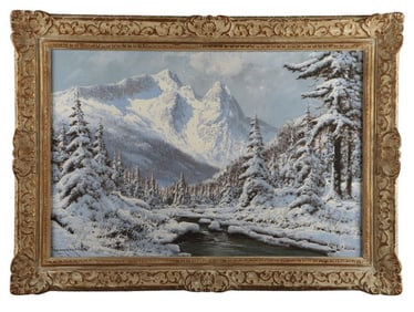 Laszlo Neogrady Winter Landscape Painting