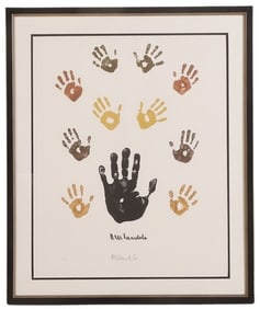 Nelson Mandela "Left Hand" Lithograph