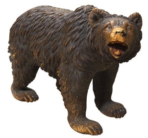 Black Forest Carved Wood Sculpture of a Bear