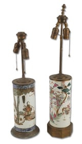 (2) Chinese Porcelain Hat Stands