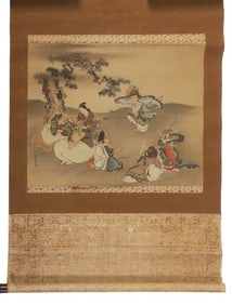 Japanese Scroll Ink and Color on Silk