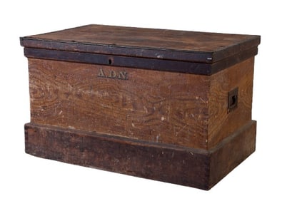 Antique woodworker's trunk